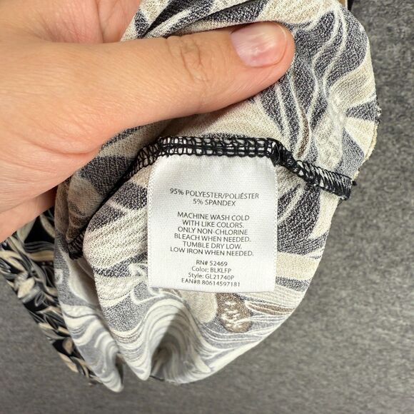 George Dress Women XL Black Floral Shift Midi Sleeveless Round Neck Casual - Picture 4 of 7